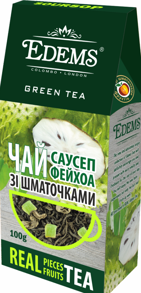 Чай зеленый Edems с кусочками Саусеп/Фейхоа 100 г (13285)