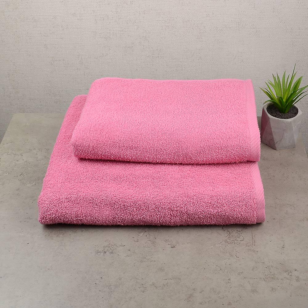 Набор махровых полотенец GM Textile 50х90/70х140 см 2 шт. Розовый