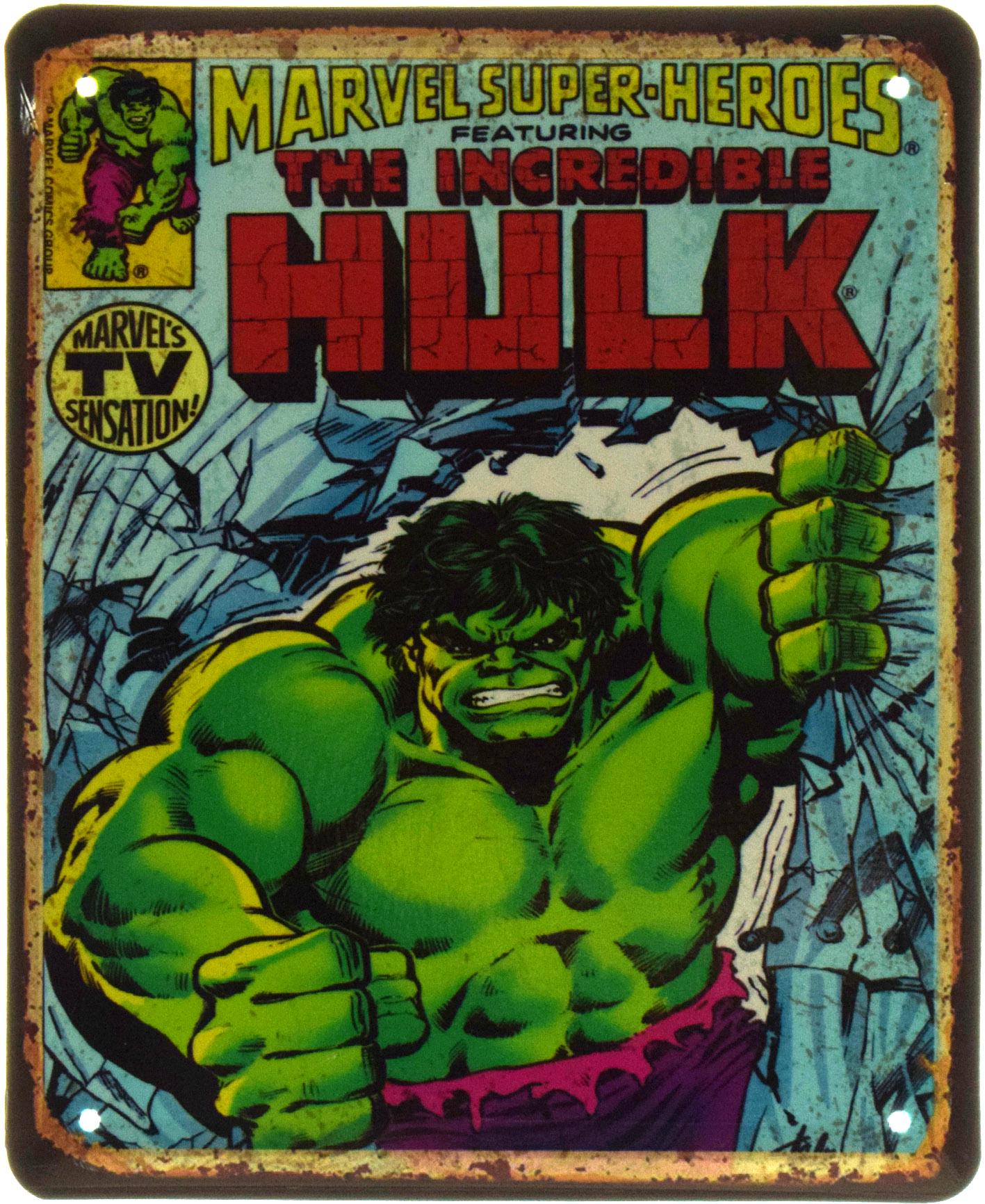 Табличка металева "Marvel Super-Heroes Featuring The Incredible Hulk" 18x22 см (ms-103622) Табличка металева "Marvel Super-Heroes Featuring The Incredible Hulk" 18x22 см (ms-103622)