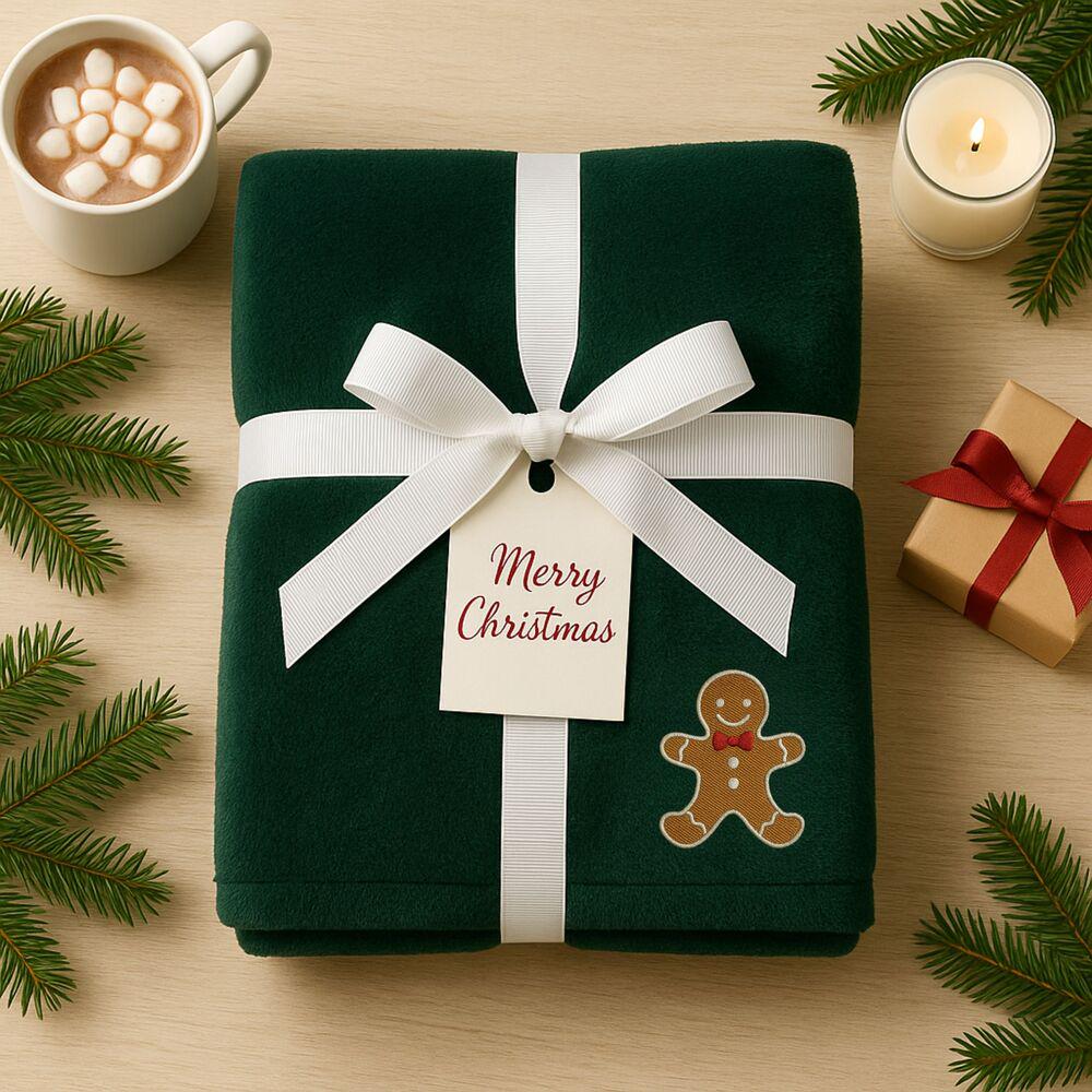 Плед-покрывало велсофт Печенье с рождественской вышивкой 170х210 см Изумруд (27083) - фото 4 Плед-покрывало велсофт Печенье с рождественской вышивкой 170х210 см Изумруд (27083) - фото 4