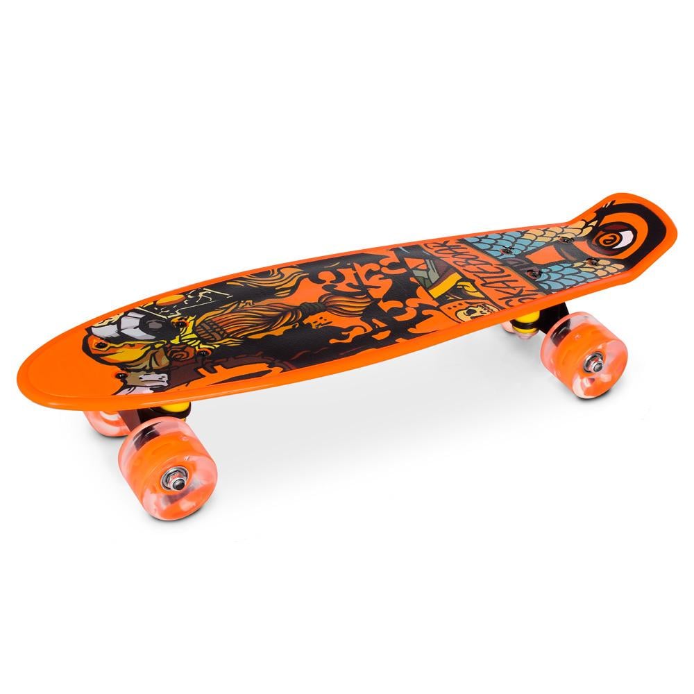 Скейт светящиеся колеса Profi 56 см Оранжевый (МS-0749-12) Скейт светящиеся колеса Profi 56 см Оранжевый (МS-0749-12)