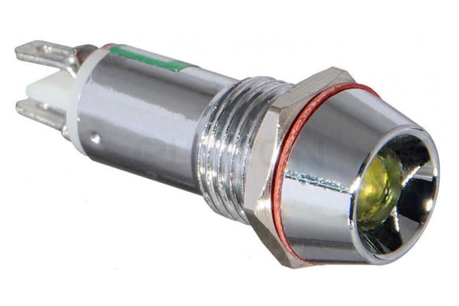 Лампа сигнальная АСКО-Укрем AС22C-9 8 мм LED 220 V AC металл Желтый (A0140030106)