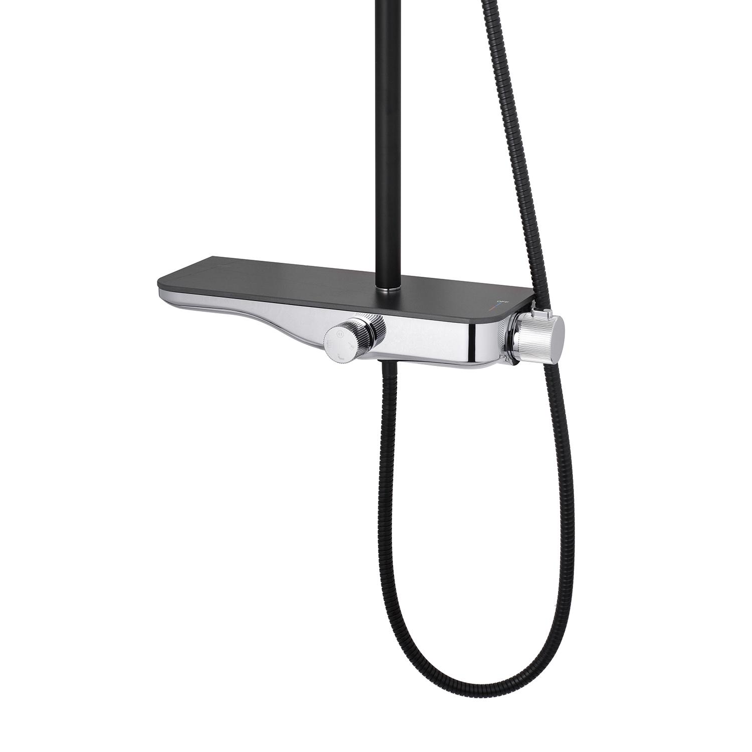 Душевая система со смесителем Kroner Armada-SCH065 CV033878 Черный (235341) - фото 4 Душевая система со смесителем Kroner Armada-SCH065 CV033878 Черный (235341) - фото 4