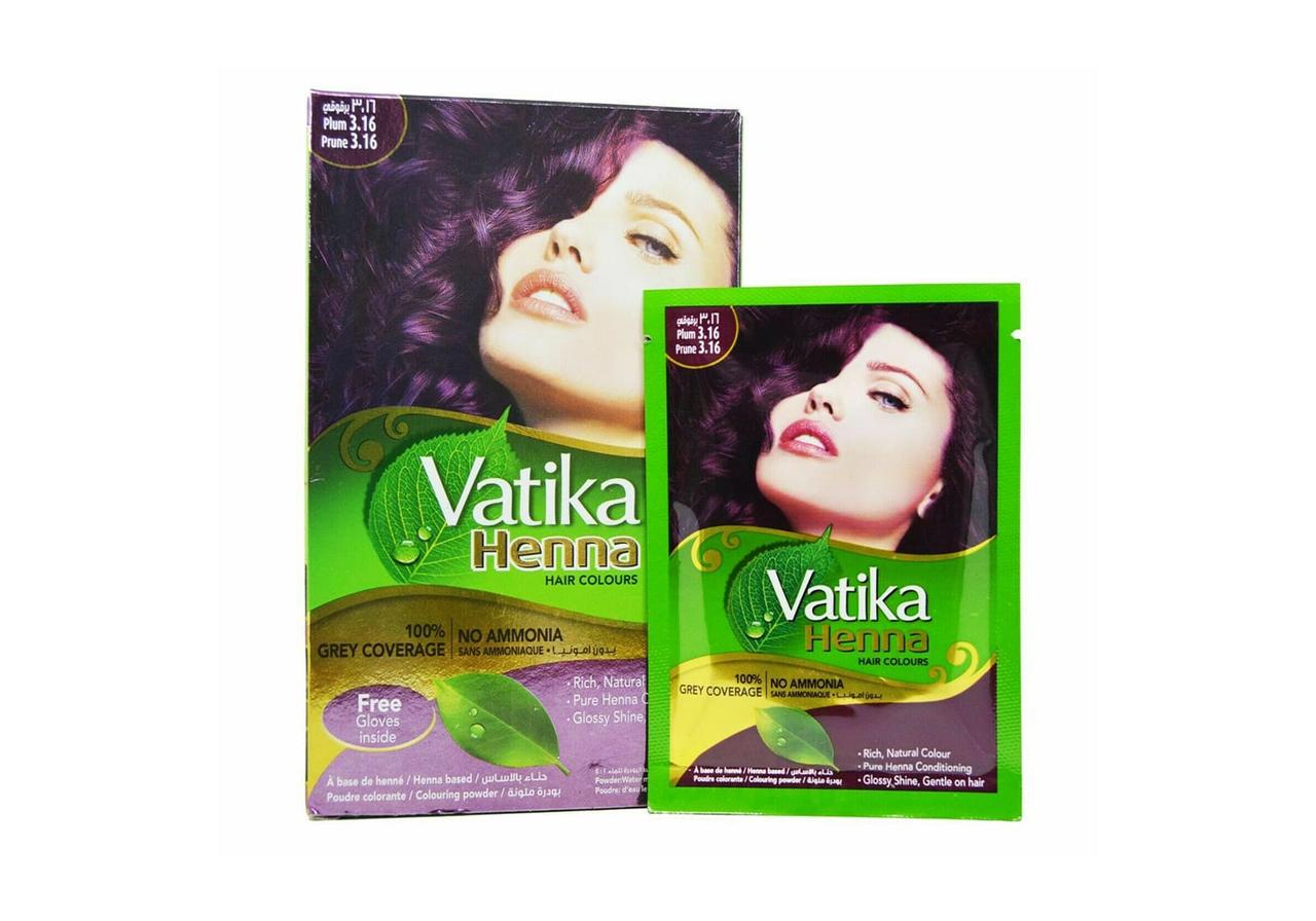 Фарба для волосся Dabur Vatika на основі хни 60 г Сливовий