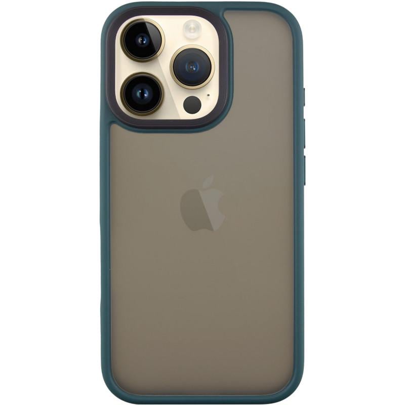 Протиударний TPU+PC Чохол Metal Buttons для Apple iPhone 16 Pro (6.3") Green