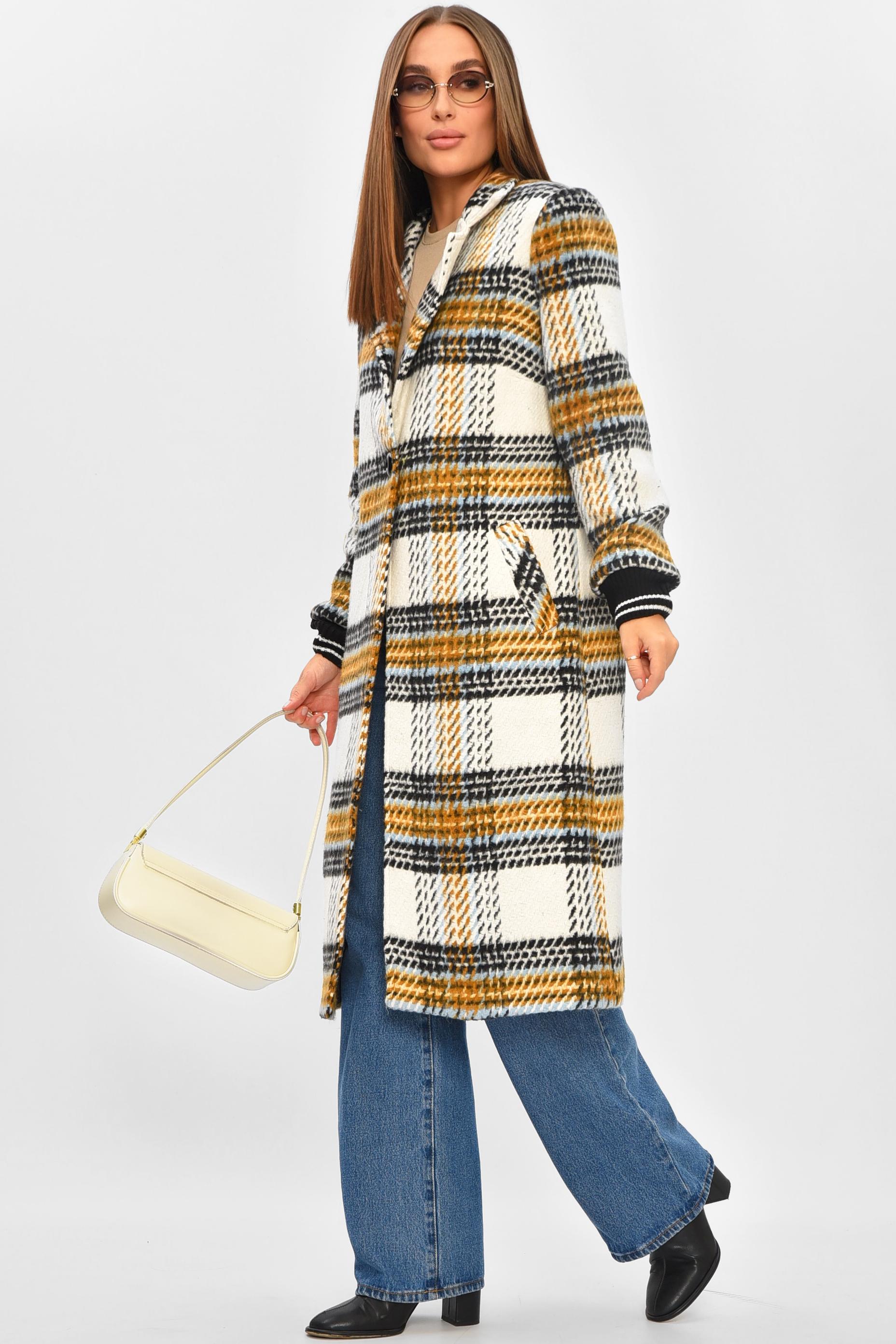 Пальто жіноче з принтом S Білий (205790) - фото 2 Пальто жіноче з принтом S Білий (205790) - фото 2