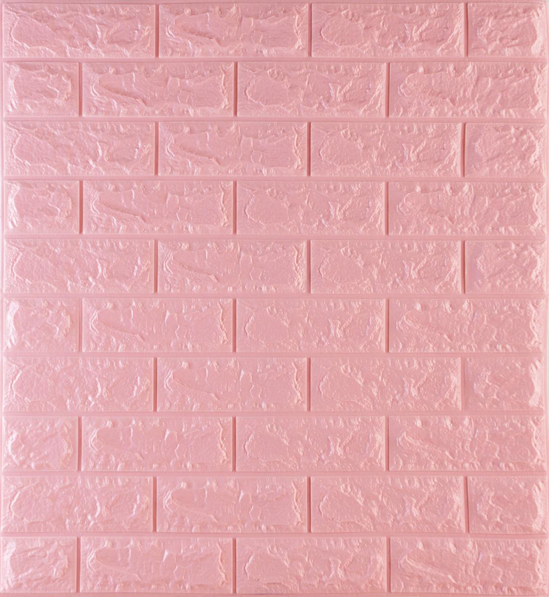 3D-панель декоративная под кирпич самоклеющаяся 700x770x7 мм Розовый