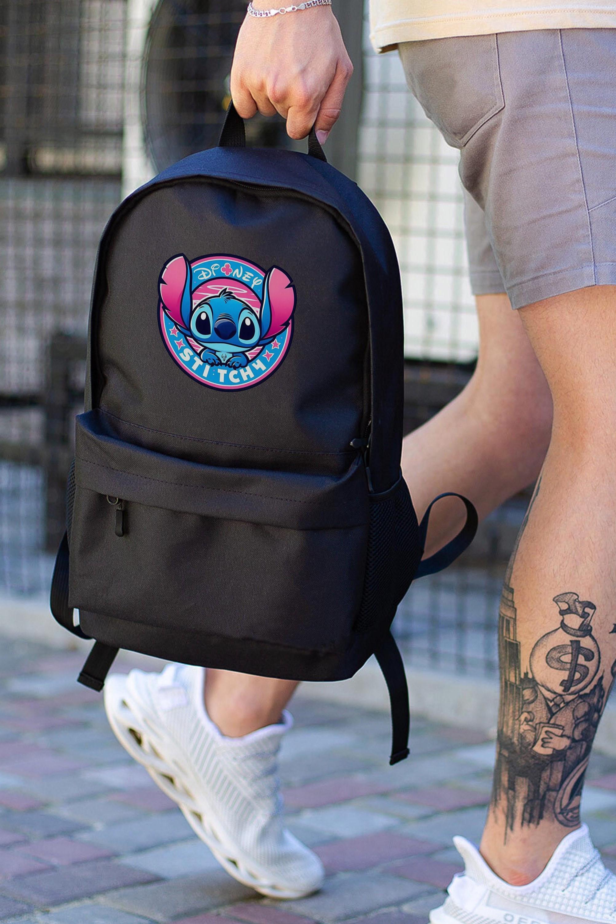 Рюкзак повседневный Without с принтом Стич Black (8055294)