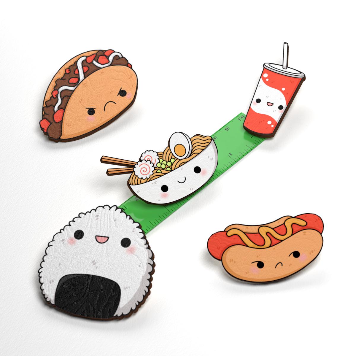 Набор значков Lex Altern Очеровательная еда/суши из дерева 5 шт. - фото 2 Набор значков Lex Altern Очеровательная еда/суши из дерева 5 шт. - фото 2