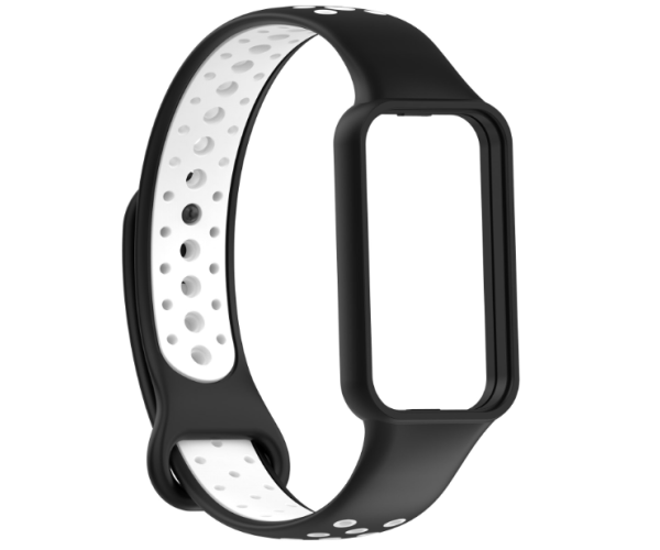 Ремешок Sport Silicone для Xiaomi Mi Smart Band 8 Active Черный с белым Ремешок Sport Silicone для Xiaomi Mi Smart Band 8 Active Черный с белым