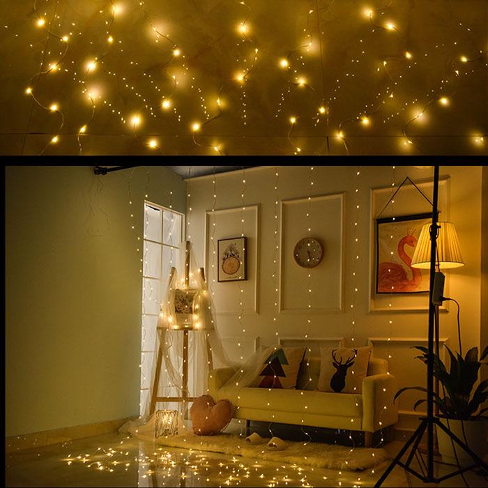 Гирлянда-штора с пультом дистанционного управления 3х3 м Теплый белый (4537033) - фото 9 Гирлянда-штора с пультом дистанционного управления 3х3 м Теплый белый (4537033) - фото 9