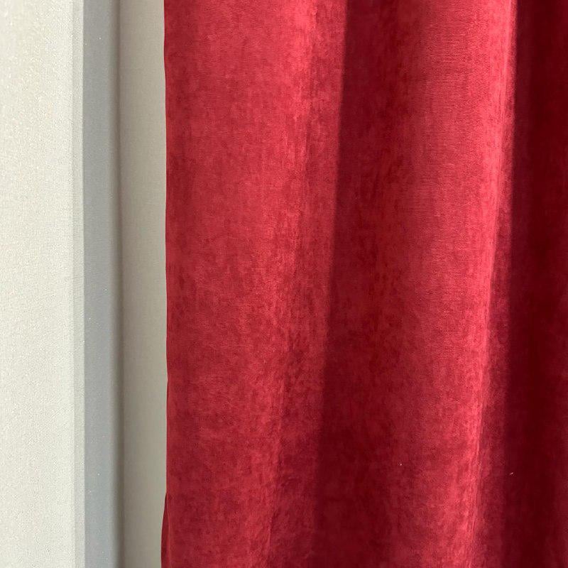 Комплект штор мікровелюр 2 шт. 1,5х2,7 м готові на шторній тасьмі 6 см Бордовий (petek-V510) - фото 3