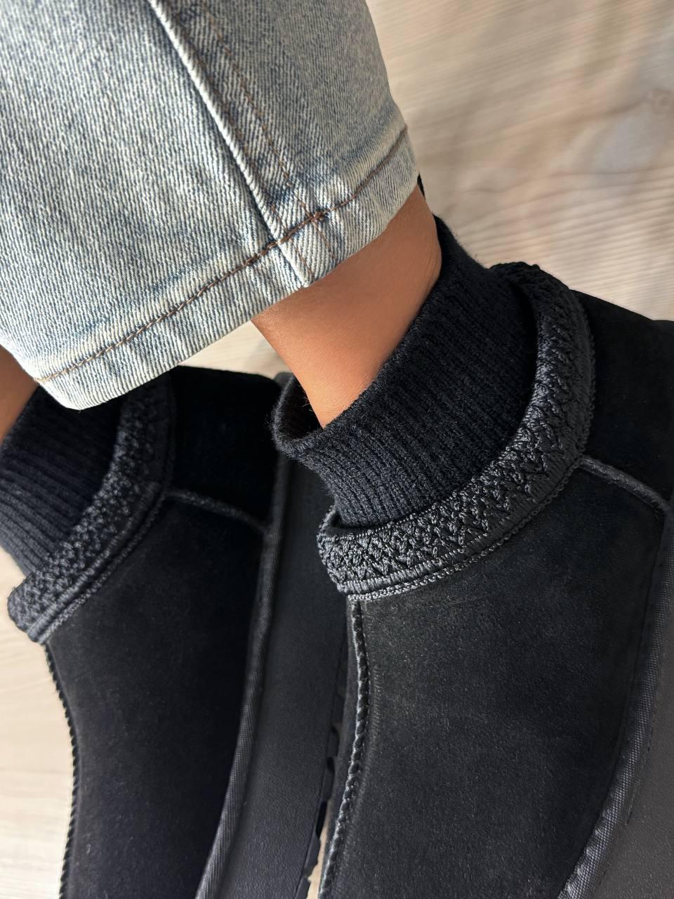 Угги женские Hengji 90-1 с носком и вышивкой натуральная замша р. 40 Черный (4953) - фото 8 Угги женские Hengji 90-1 с носком и вышивкой натуральная замша р. 40 Черный (4953) - фото 8