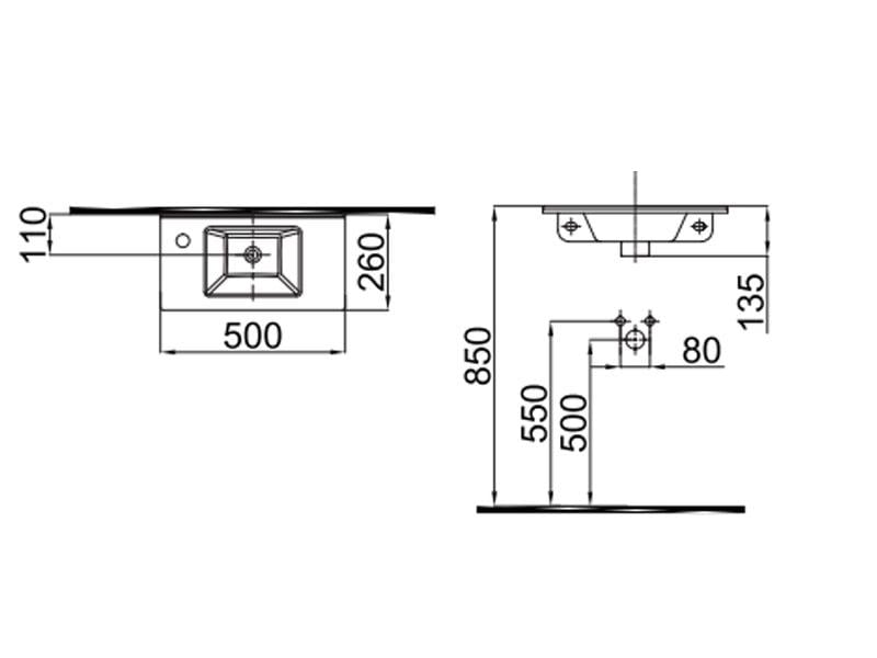 Раковина IDEVIT Merkur 0201-3507 50 см Белый (26977) - фото 2