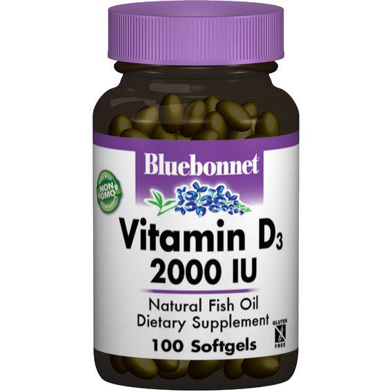 Витамин D Bluebonnet Nutrition Vitamin D3 2000IU 100 Softgels (BLB0317)