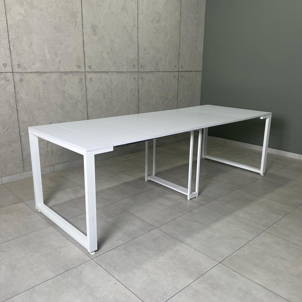 Обеденный стол раздвижной LONG Loft металлический Белая Аляска/Белый (УТП017698) - фото 1 Обеденный стол раздвижной LONG Loft металлический Белая Аляска/Белый (УТП017698) - фото 1