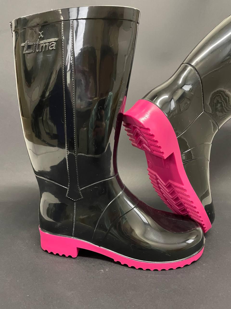 Чоботи жіночі гумові Litma р. 38/39 Чорний/Рожевий - фото 2 Чоботи жіночі гумові Litma р. 38/39 Чорний/Рожевий - фото 2