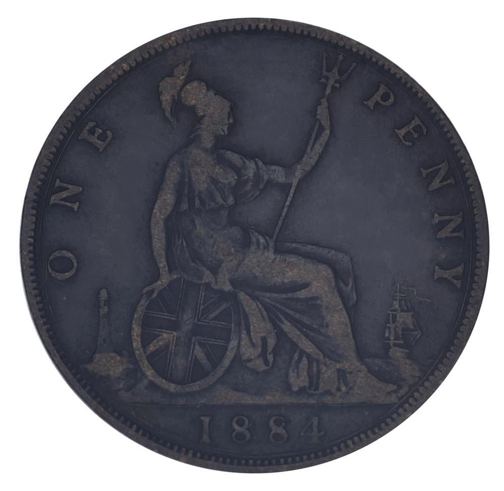Коллекционная монета Великобритания 1 пенни 1884 F-VF (М24420)
