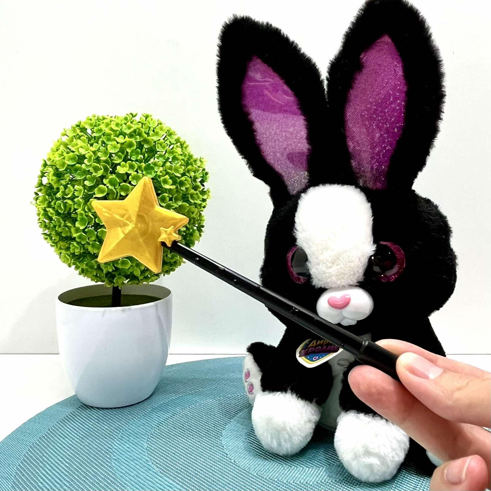 Інтерактивна іграшка Чудо Кролик звук/світло/фрази рухливий реагує на паличку 30 см Чорний (M 6144 I UA) - фото 8 Інтерактивна іграшка Чудо Кролик звук/світло/фрази рухливий реагує на паличку 30 см Чорний (M 6144 I UA) - фото 8