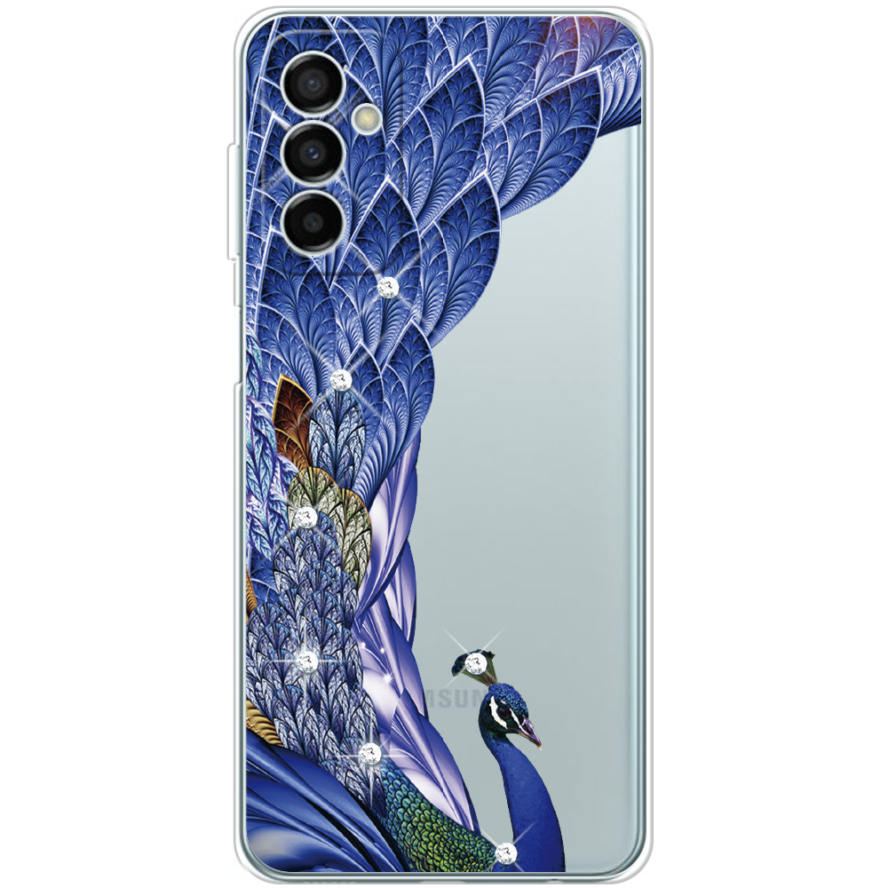 Чехол BoxFace Samsung Galaxy M23 5G (M236) Павлин со стразами Прозрачный силикон (44471-rs7-44471)