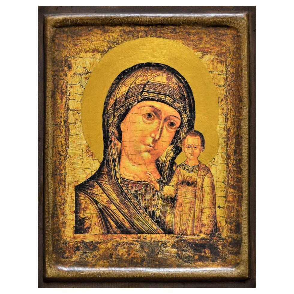 Икона Пресвятая Богородица Одигитрия Казанская деревянная 30х20 см (102-0021с)