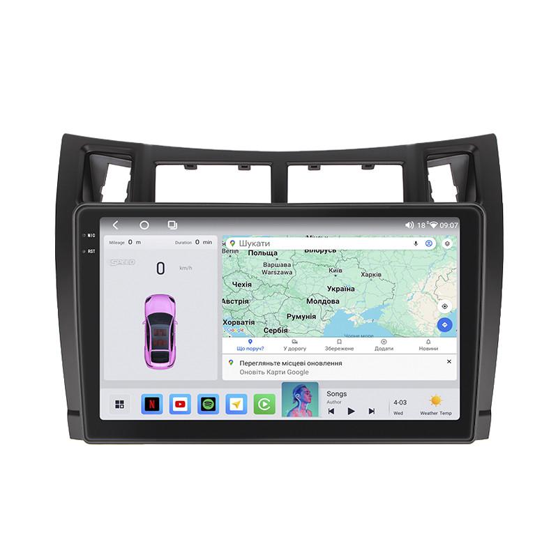 Автомагнитола штатная Lesko 4G/QLED/CarPlay/360°/GPS/Wi-Fi для Toyota Yaris II 2005-2009 4/64Gb 9" (2322813488)