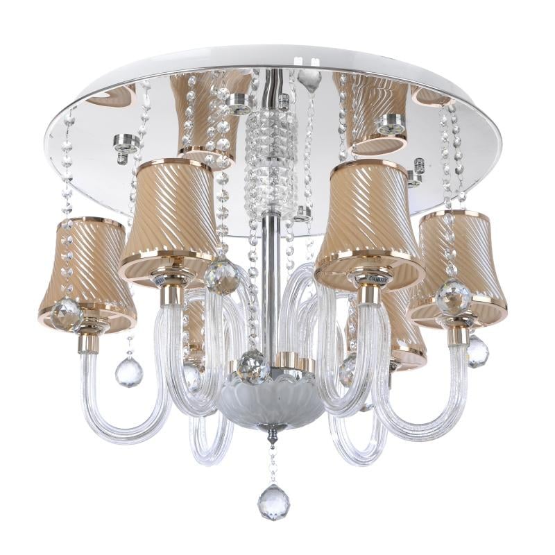 Люстра потолочная классическая Brille BCL-496S/6 E14/LED AMB с абажуром и подсветкой