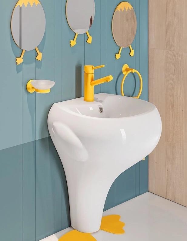 Умывальник напольный CREAVIT Ducky DC052-00CB00E-0000 523x395x633 мм Белый (103060) - фото 2 Умывальник напольный CREAVIT Ducky DC052-00CB00E-0000 523x395x633 мм Белый (103060) - фото 2