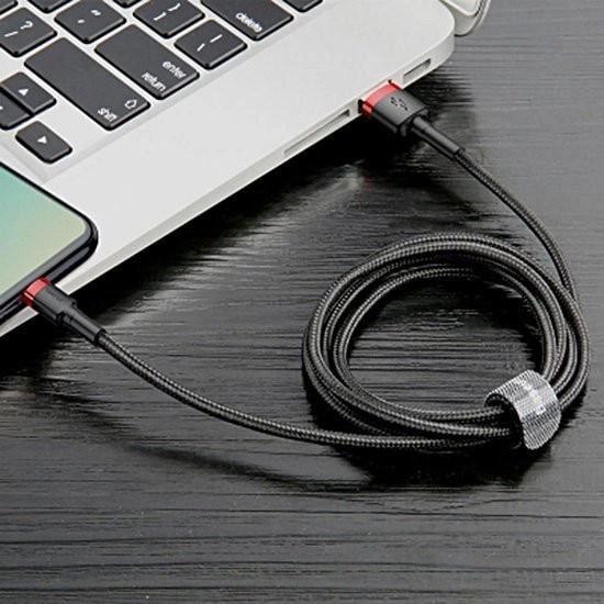 Кабель для зарядки BASEUS Cafule Cable USB to Lightning 1,5 A 2 м Black/Red (CALKLF-C19) - фото 11