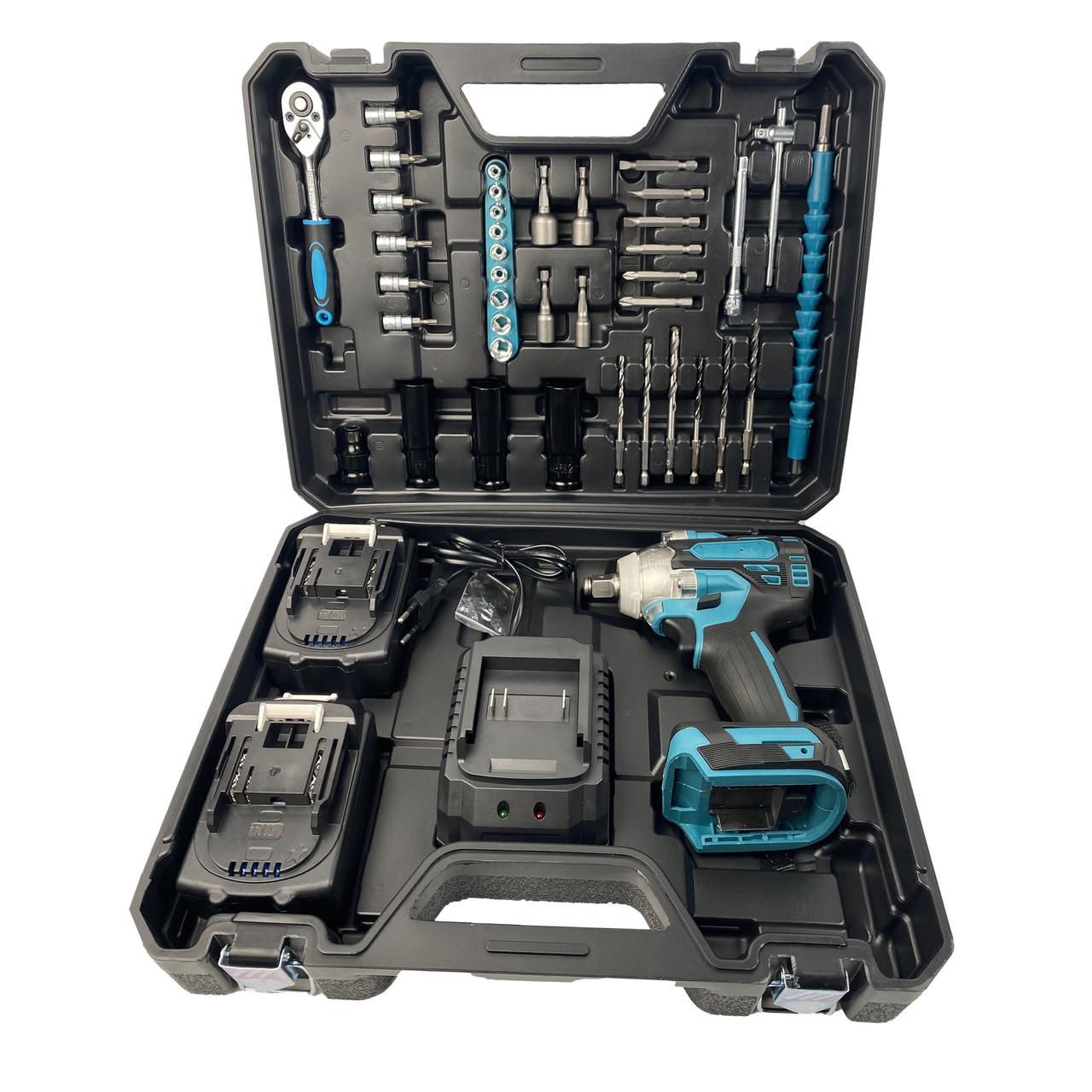 Аккумуляторный гайковерт с трещеткой набором головок и насадок (DTW301) - фото 3