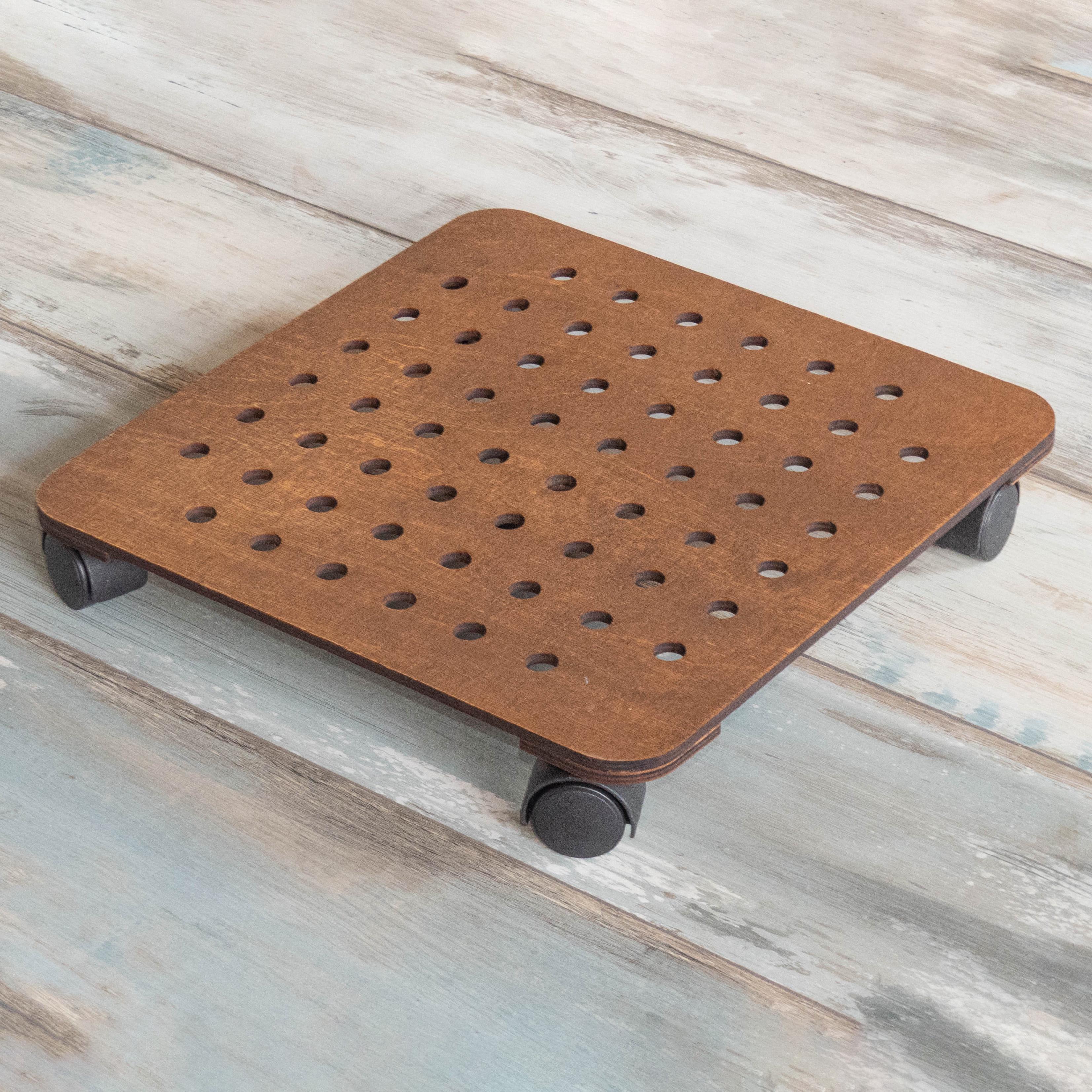 Підставка для квітів підлогова Вент+ на колесах квадратна 35 см (120126)