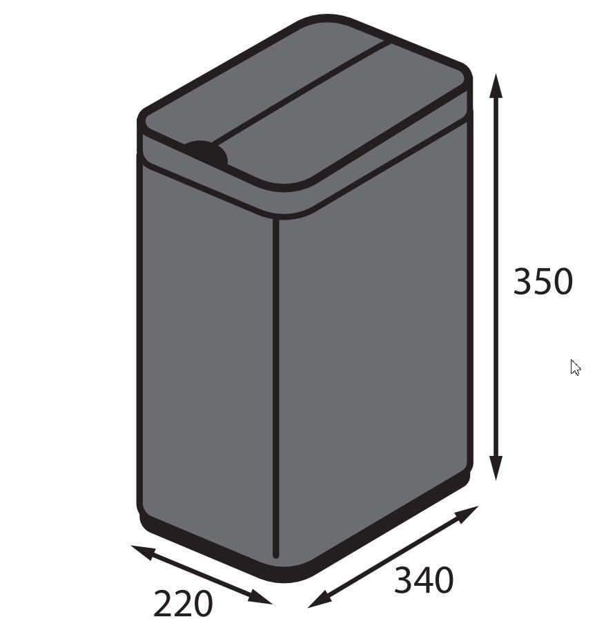 Мусорное ведро сенсорное Koer TC-020112-07 прямоугольное 12 л Графит (KR5583) - фото 3