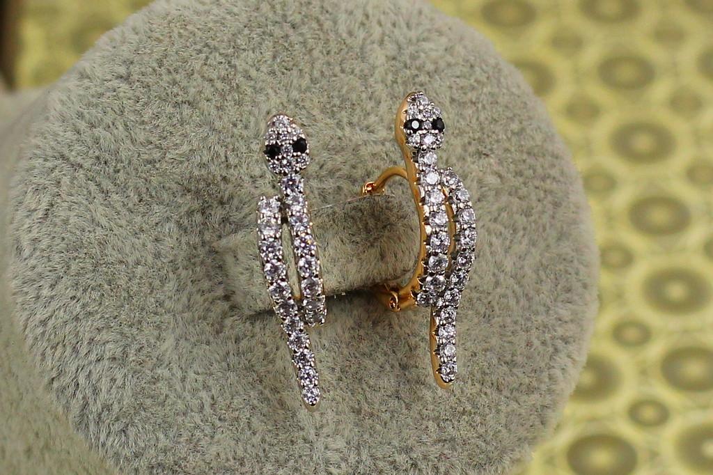 Серьги Xuping Jewelry Змеючки с родием 2,5 см Золотистый (2228513671)