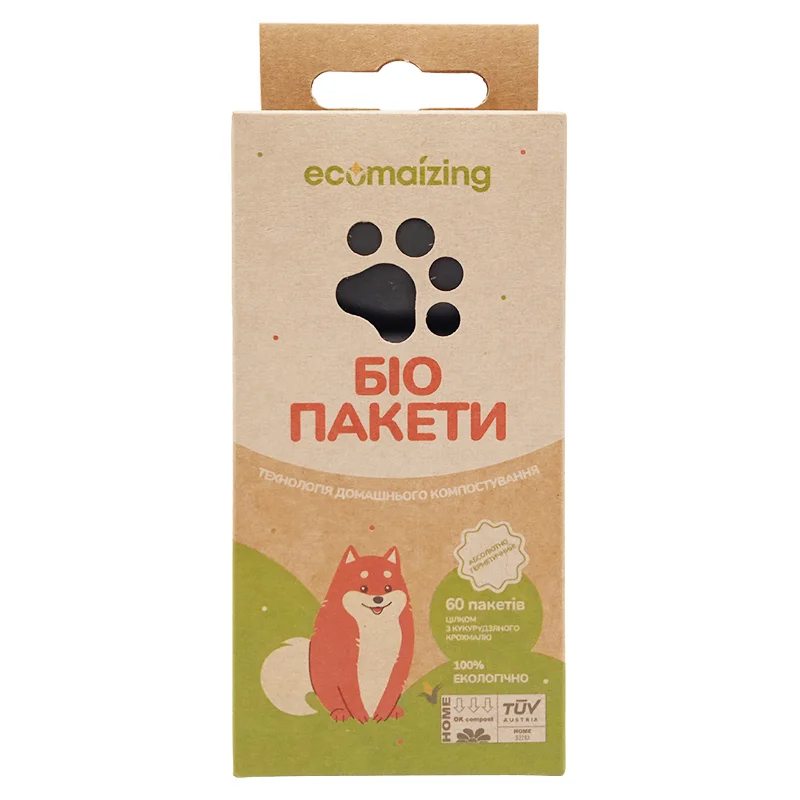 Пакети біорозкладні Ecomaizing для прибирання за тваринами 60 шт. (18290996)