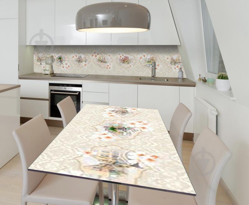 Наклейка 3Д виниловая на стол Zatarga «Венецианка» 650х1200 мм для домов, квартир, столов, кофейн, кафе Наклейка 3Д виниловая на стол Zatarga «Венецианка» 650х1200 мм для домов, квартир, столов, кофейн, кафе