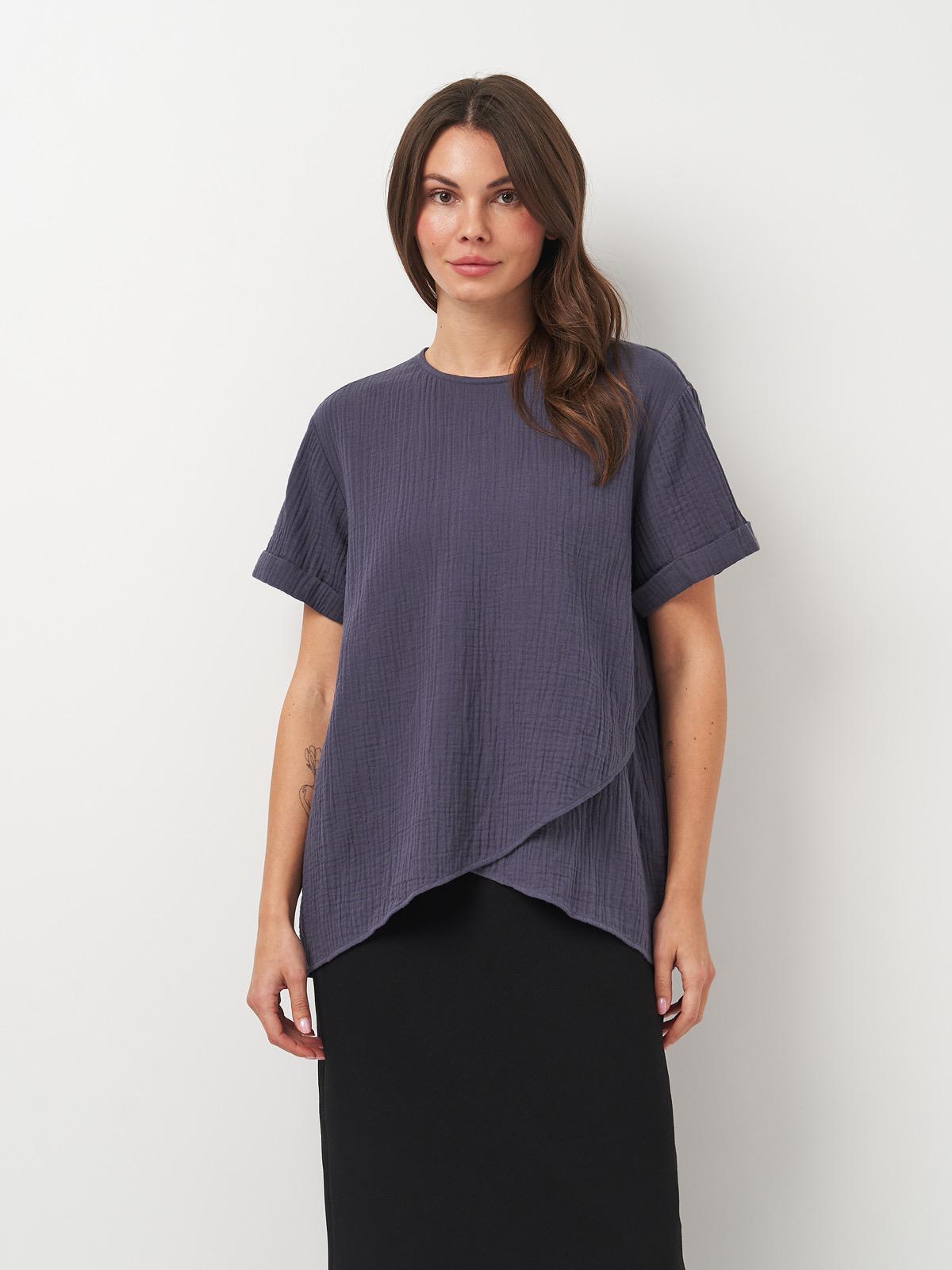 Блуза с коротким рукавом р. M Темно-серый (2001185wer)