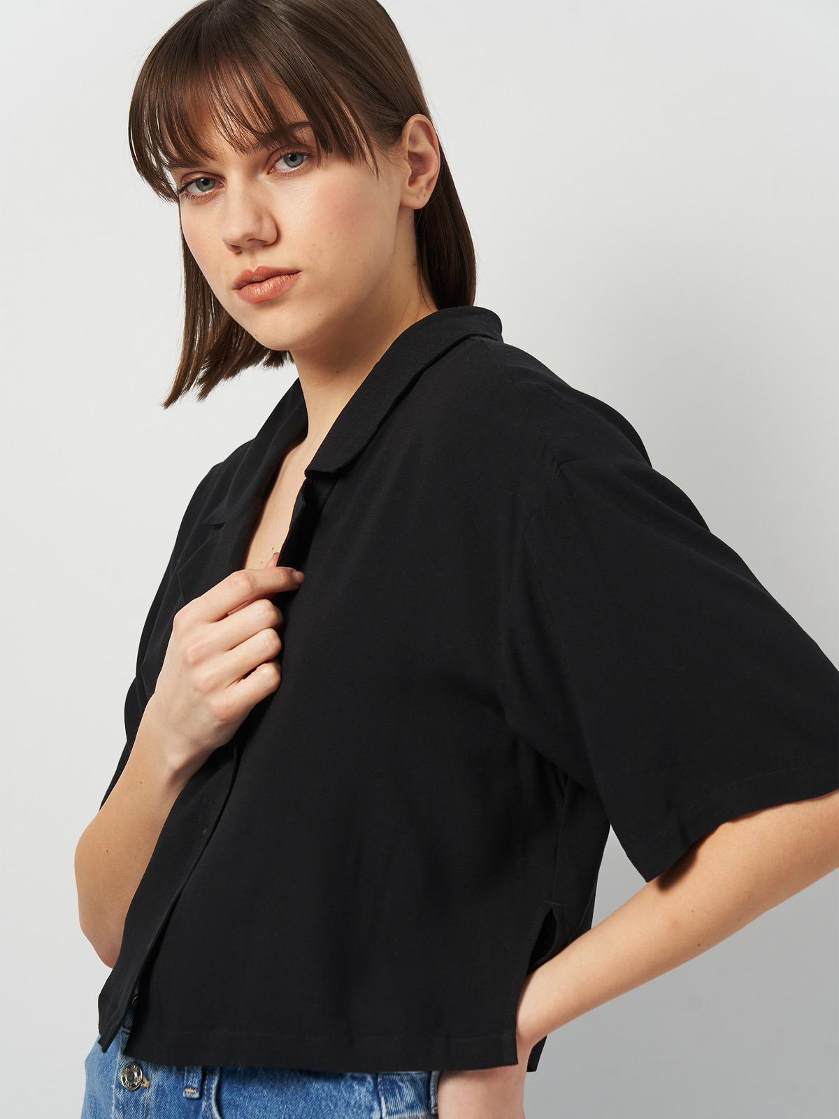 Блуза с коротким рукавом р. S Черный (5263781wer) - фото 4