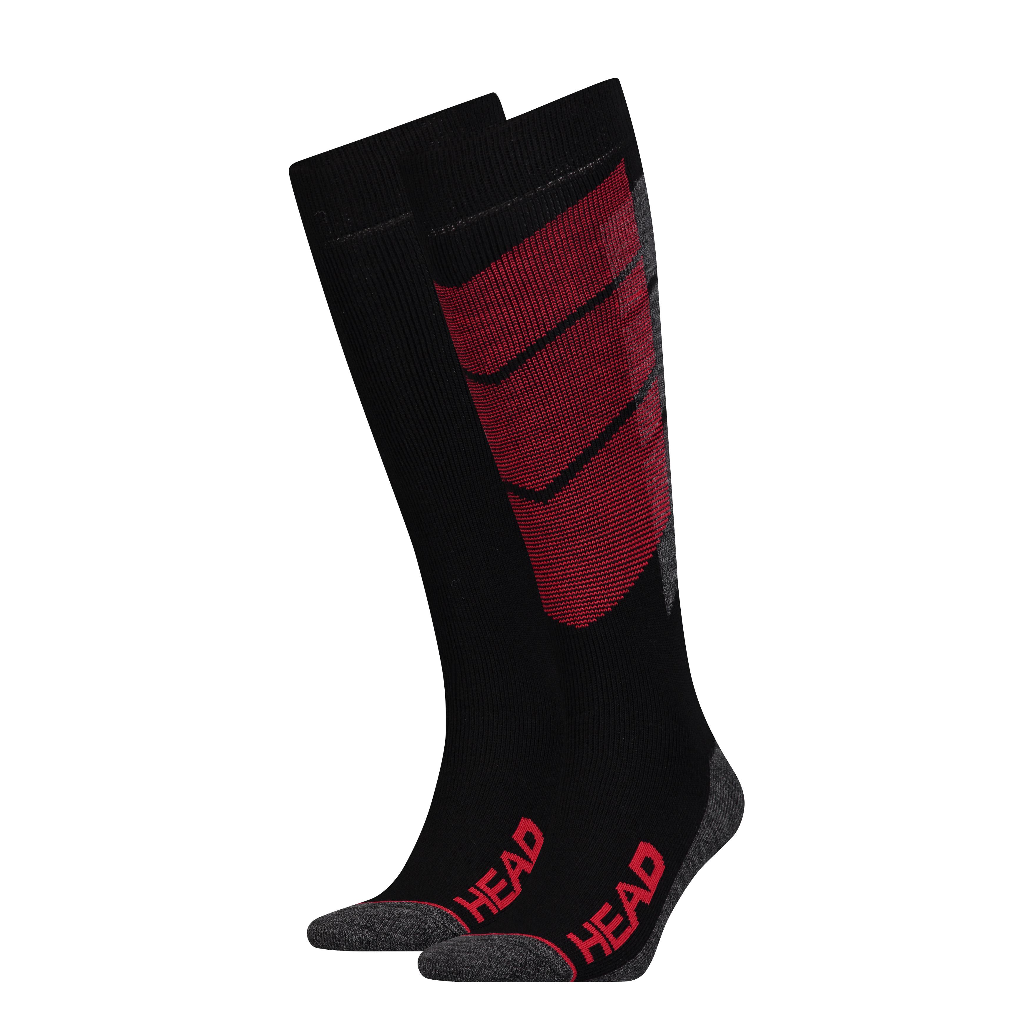 Шкарпетки гірськолижні Head Unisex Ski Graphic Kneehigh 2PPK Уні р. 35-38 Червоно-сірий (00000007624-858a3)