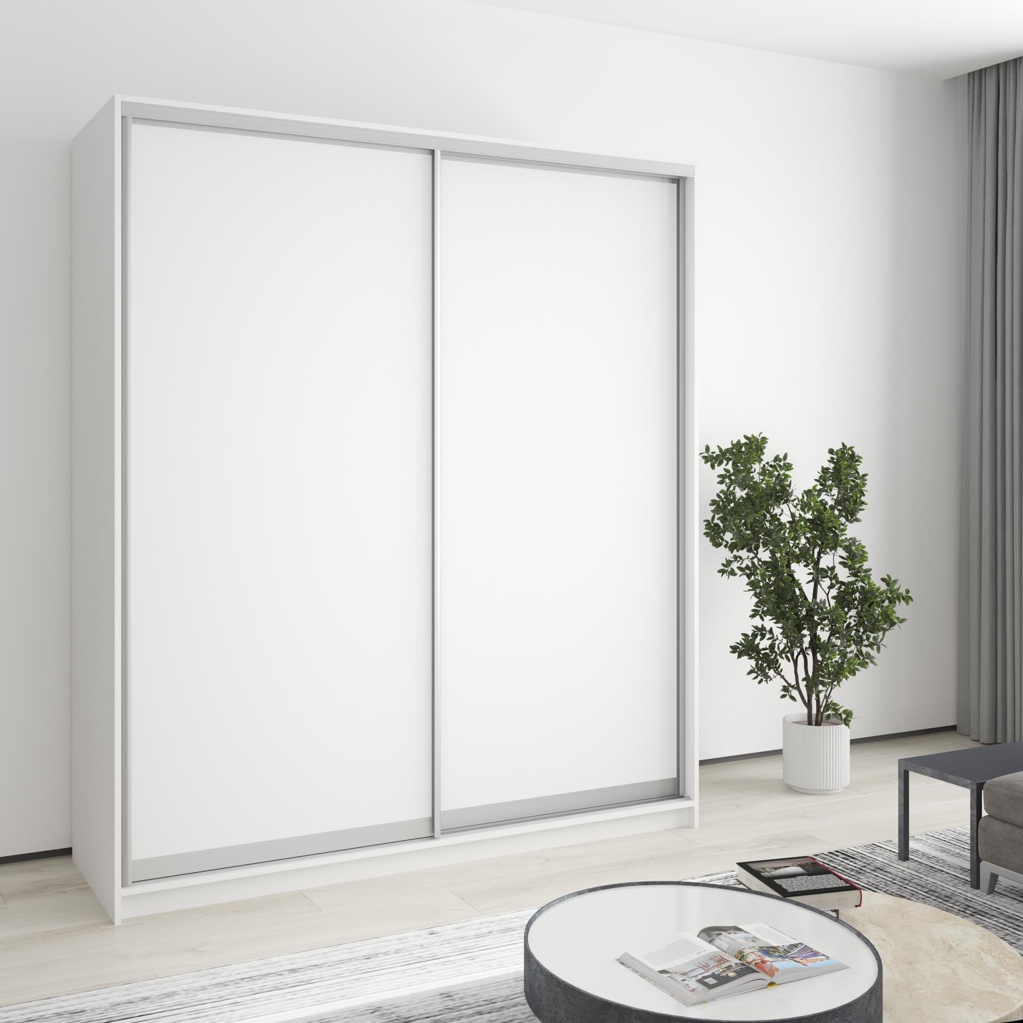 Шкаф-купе двухдверный MebelStar Комбо AL 2 ДСП 180x45x210 см Аляска белый (MBS-2677)