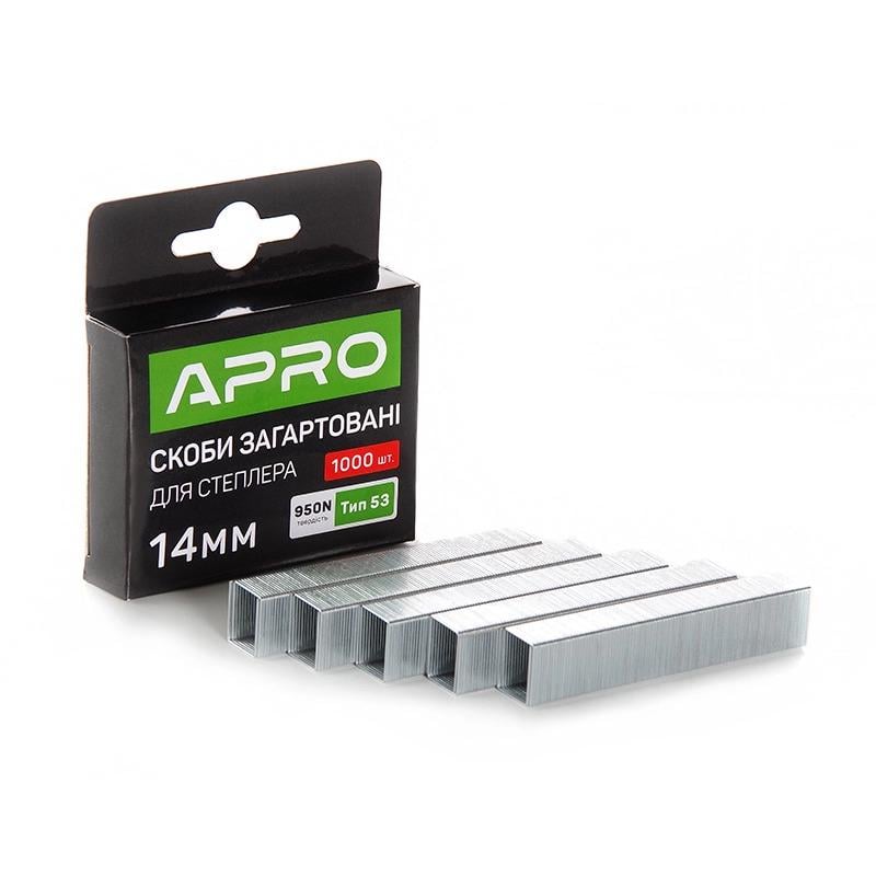 Скоби загартовані Apro 14х11,3х0,7 мм 1000 шт. (680149)