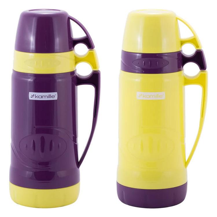 Термос Kamille Glass Violet зеркальная колба и 2 чашки 1000 мл - фото 7