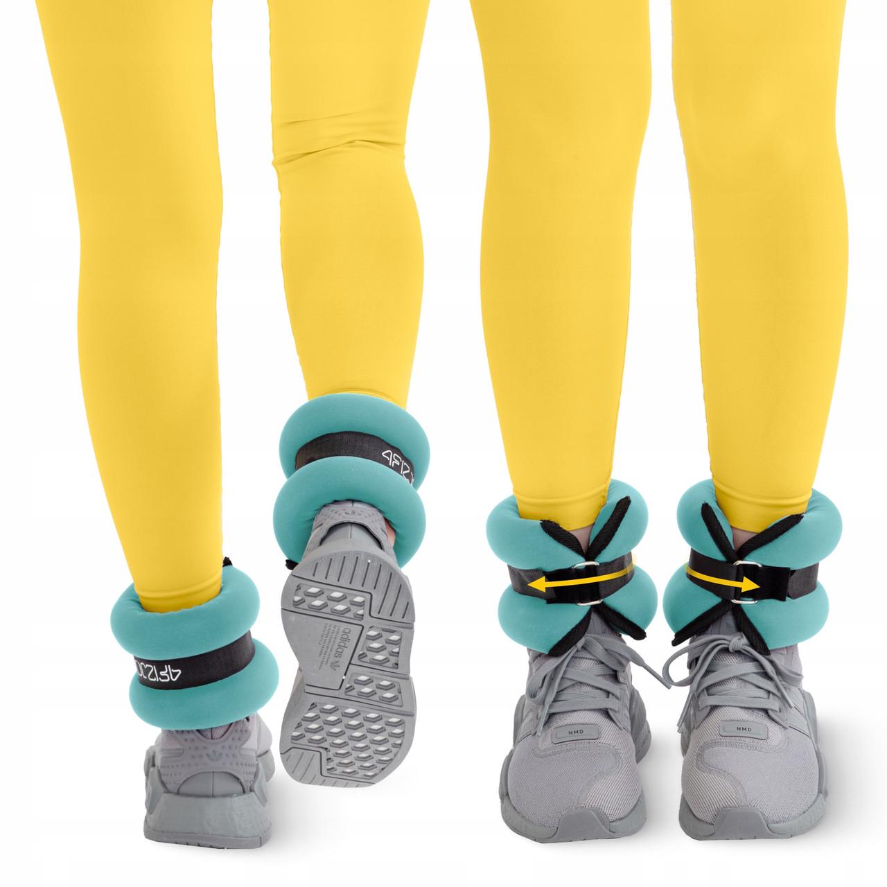 Обважнювачі-манжети для ніг та рук 4FIZJO 2x1,5 кг Black/Green (P-5907739311092) - фото 2