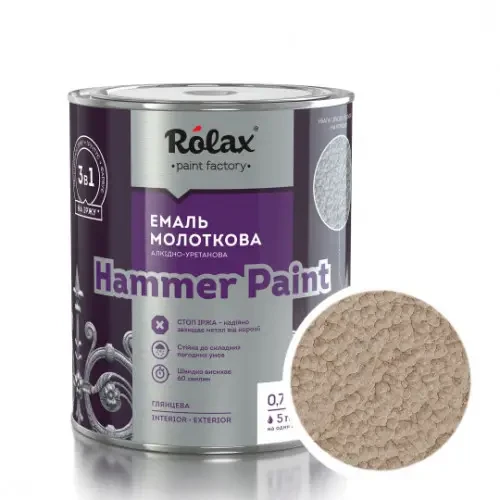 Эмаль молотковая Rolax Hammer Paint 3в1 по металлу 0,75 л Медный (28715778)