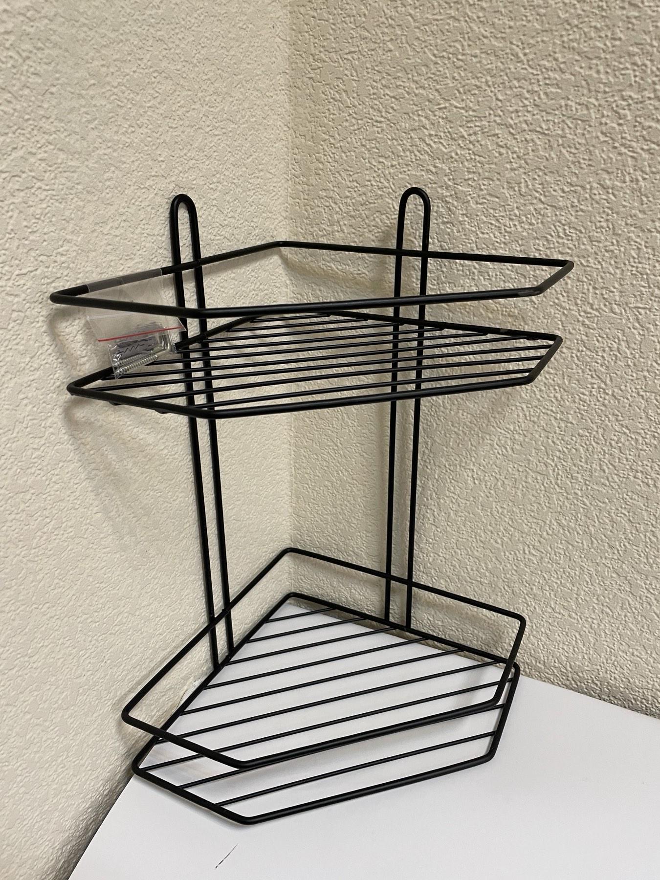 Полка угловая MOBILITY 2-х ярусная для ванной комнаты 32,5х19,5х19,5 см Черный (26650476) - фото 4