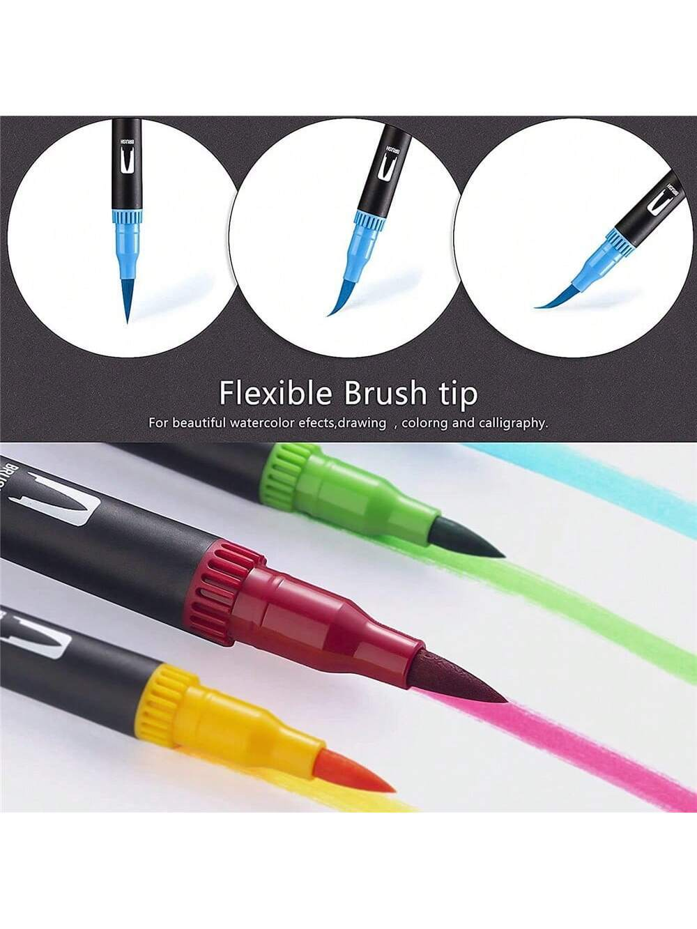 Набор двусторонних акварельных маркеров на водной основе с чехлом 60 шт. (784780601) - фото 4 Набор двусторонних акварельных маркеров на водной основе с чехлом 60 шт. (784780601) - фото 4