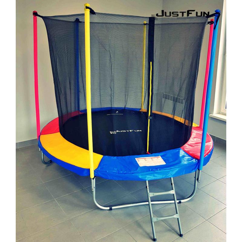 Батут Just Fun з сіткою 244 см + драбинка Multicolor - фото 4 Батут Just Fun з сіткою 244 см + драбинка Multicolor - фото 4