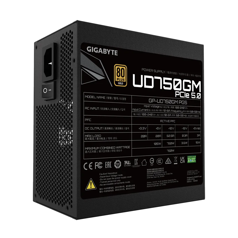 Блок живлення Gigabyte PG5 750 Вт 120 мм Чорний (UD750GM) - фото 6