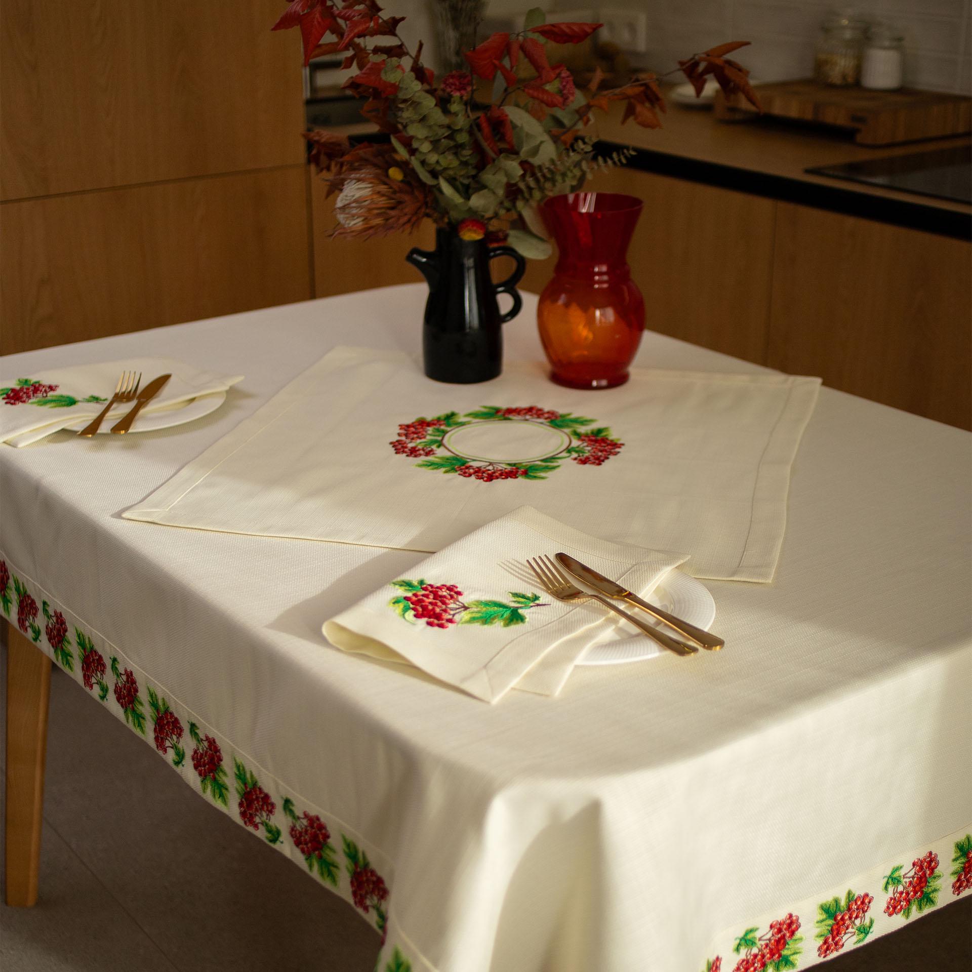 Серветка Едельвіка Калина 0,64х0,64 м (276-22/00) - фото 1 Серветка Едельвіка Калина 0,64х0,64 м (276-22/00) - фото 1