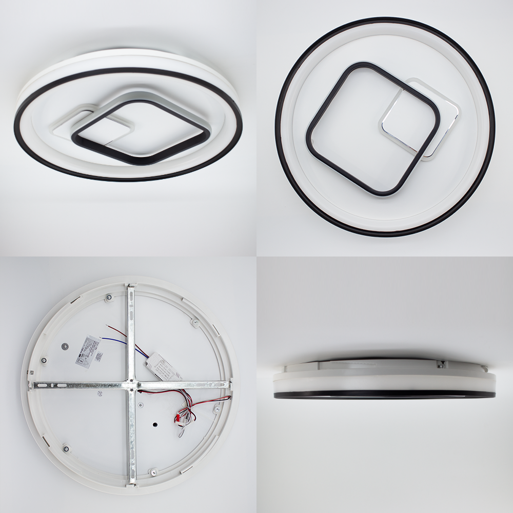 Люстра ESLLSE LORA H с пультом 80W 480x65 мм Черный (10602) - фото 4