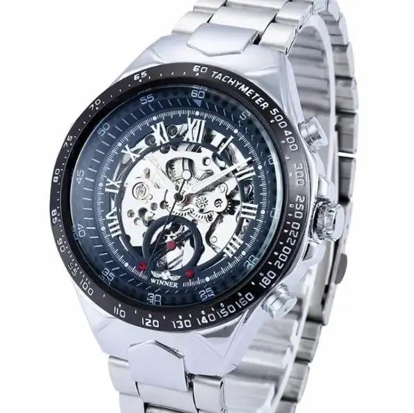 Годинник чоловічий механічний наручний Winner Skeleton з автопідзаводом Сріблястий (IBW903S) - фото 2 Годинник чоловічий механічний наручний Winner Skeleton з автопідзаводом Сріблястий (IBW903S) - фото 2